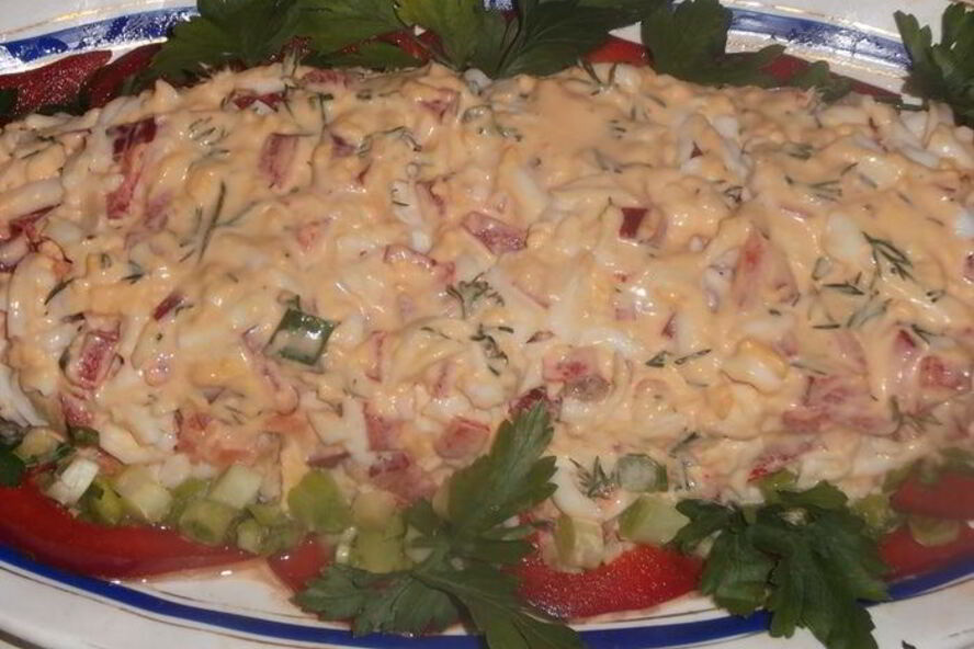 Рецепт салата из печени трески