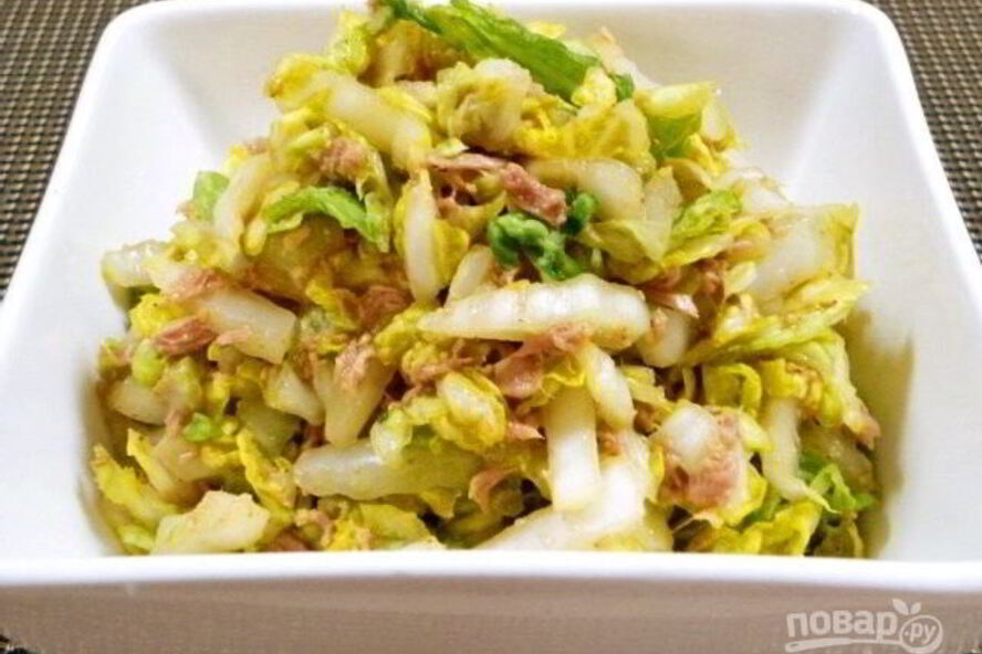 Рецепт салата из пекинской капусты с тунцом