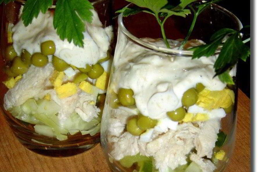 Рецепт салата-коктейля с курицей