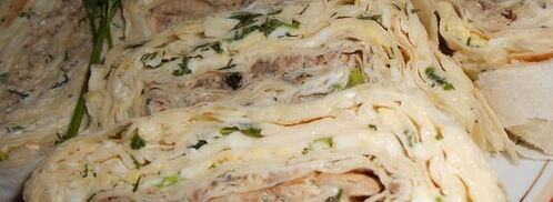 рулет из лаваша мимоза. Шаг 8