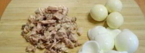 салат мимоза без картофеля. Шаг 5