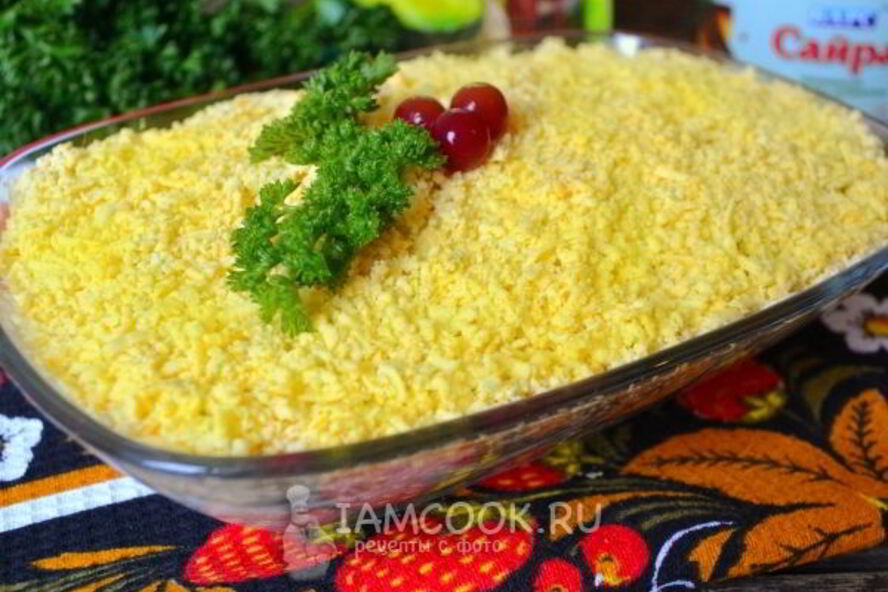 Рецепт салата мимоза без картошки и моркови