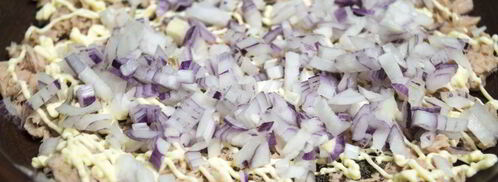 салат мимоза без картошки. Шаг 3