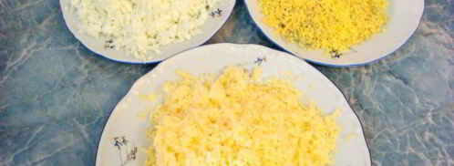 салат мимоза классический с консервой. Шаг 8