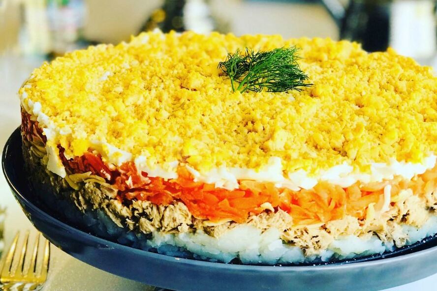 Рецепт салата мимоза с горбушей и сыром