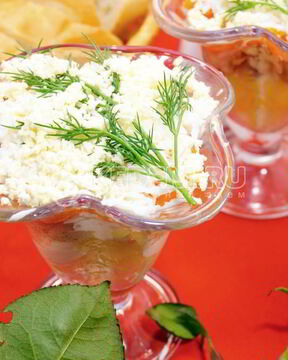 Салат Мимоза с горбушей