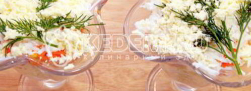 салат мимоза с горбушей. Шаг 9