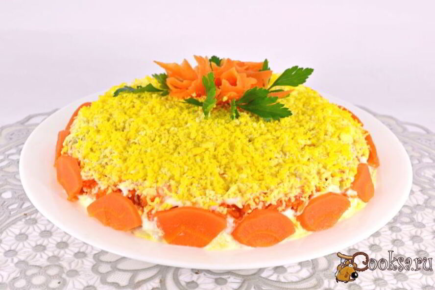 Рецепт салата мимоза с картофелем и твердым сыром