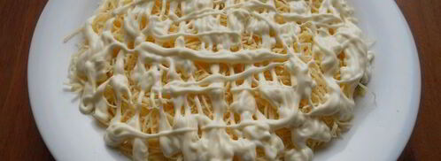 салат мимоза с картофелем и твердым сыром. Шаг 4