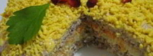 салат мимоза с консервой и сыром. Шаг 7