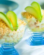 Салат Мимоза с копченой рыбой и с яблоком