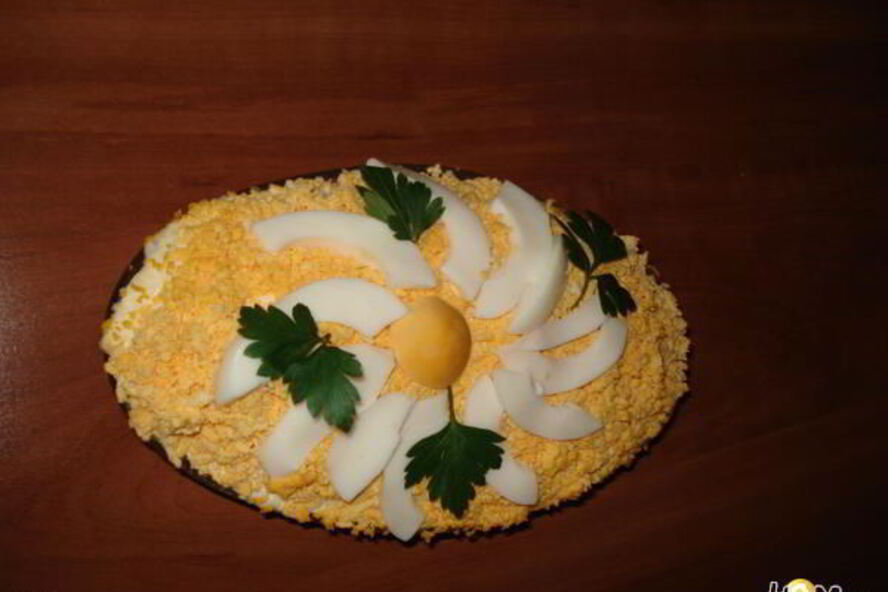 Рецепт салата мимоза с плавленным сыром