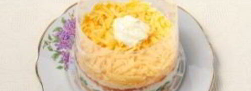 салат мимоза с рисом и сыром. Шаг 9