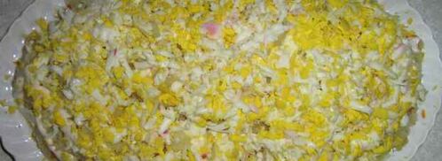 салат мимоза с сардиной. Шаг 41