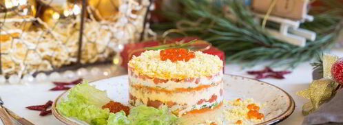 салат мимоза с семгой. Шаг 9