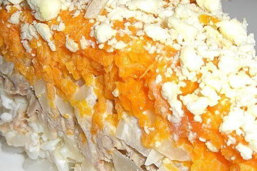 Рецепт салата мимоза с сыром и яблоками