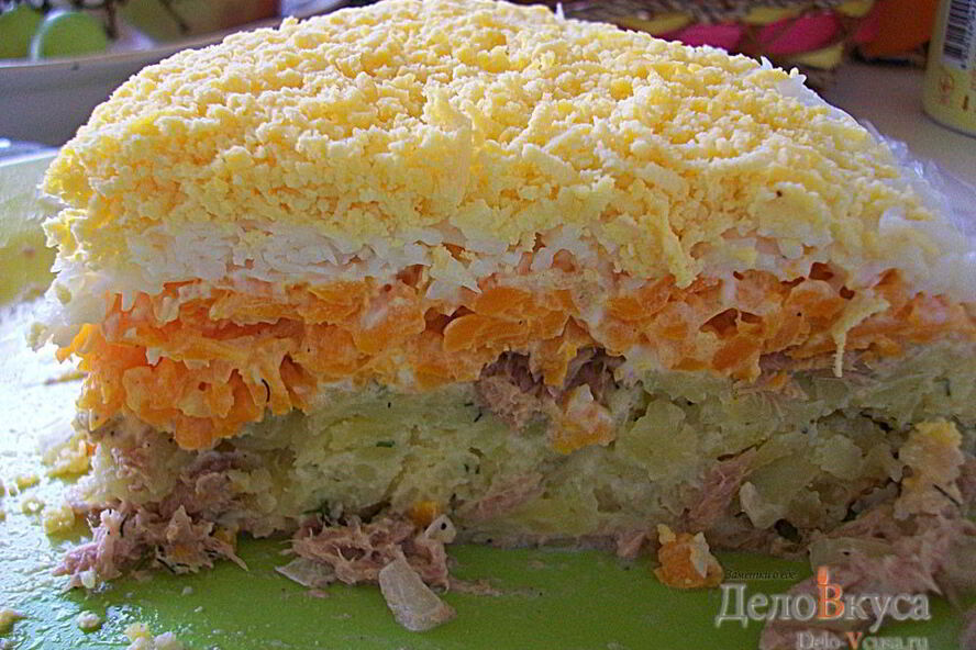 Рецепт салата мимоза с тунцом