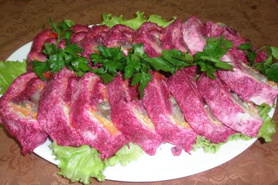 Рецепт классической сельди под шубой рулетом