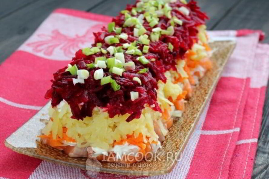 Рецепт салата семга под шубой