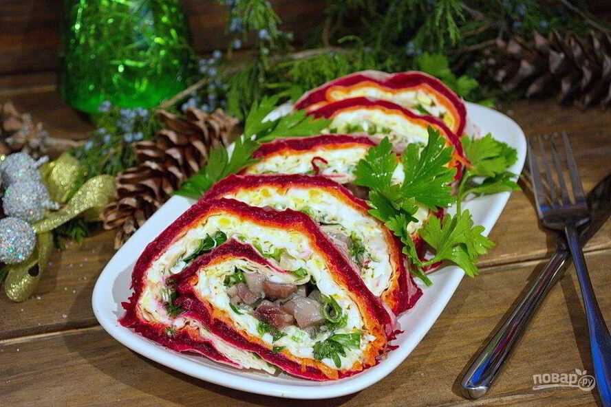 Рецепт сельди под шубой в лаваше