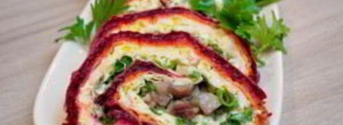 сельдь под шубой в лаваше. Шаг 12