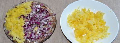 селедка под шубой с грибами. Шаг 4