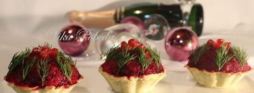 селедка под шубой в картофельных корзинках. Шаг 9