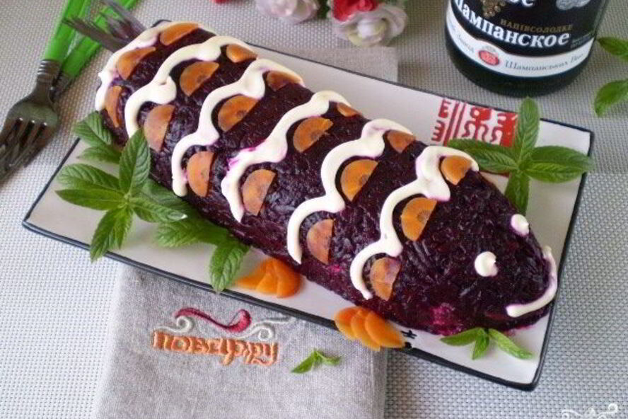 Рецепт селедки под шубой в виде рулета