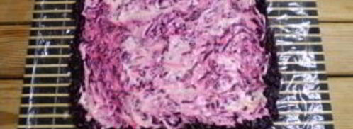 селедка под шубой в виде рулета. Шаг 5