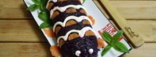 селедка под шубой в виде рулета. Шаг 11