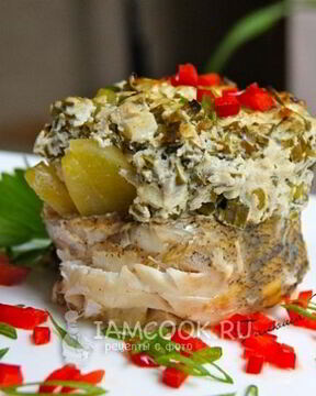 Судак под шубой из икры