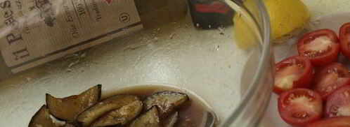 салат с баклажанами, рукколой и сыром. Шаг 3