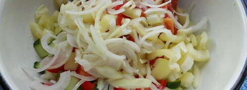 салат с брынзой и помидорами. Шаг 3