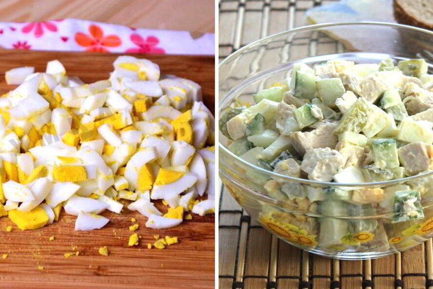 Рецепт салата с курицей и огурцами