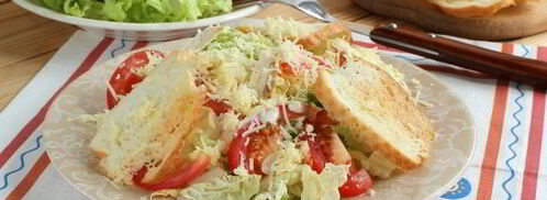 салат цезарь с пекинской капустой и курицей. Шаг 13