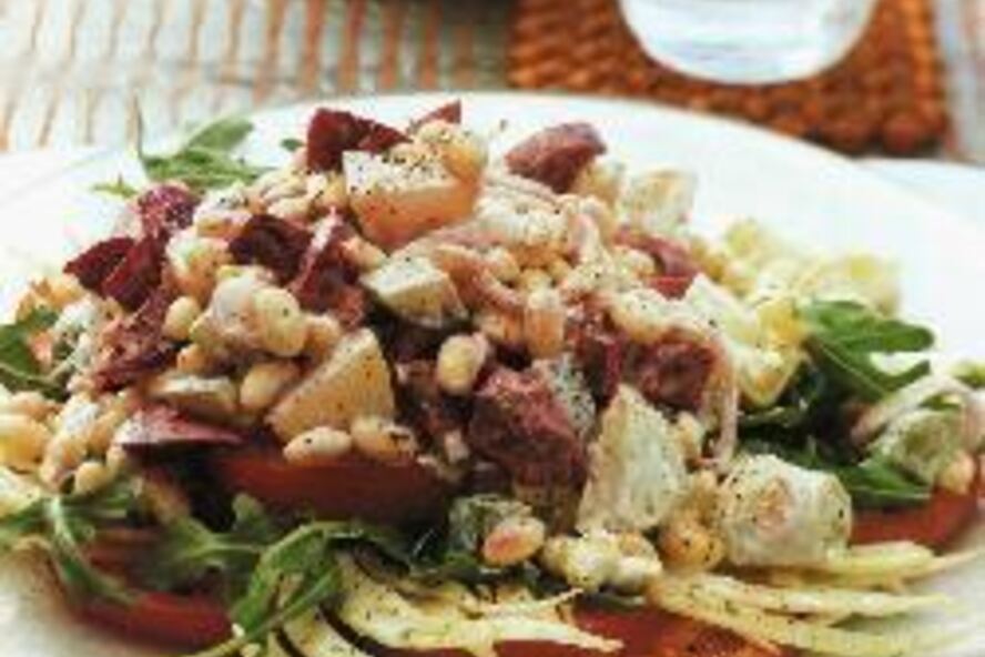 Рецепт праздничного винегрета с фасолью