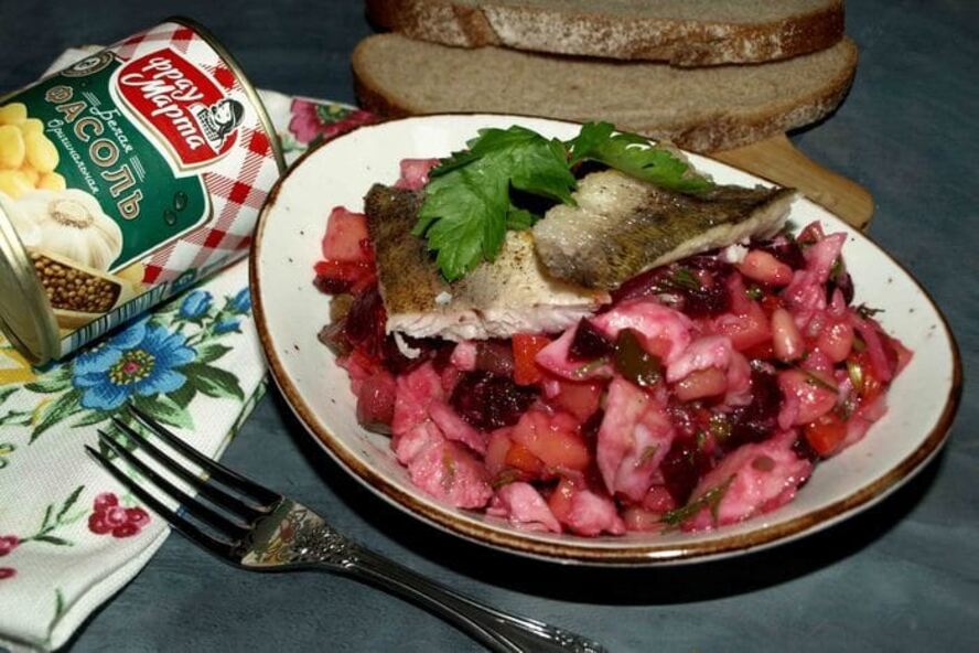 Рецепт старорусского винегрета с судаком