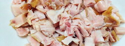 винегрет из запеченных овощей с копченой курицей. Шаг 6