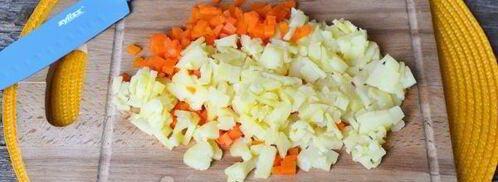 винегрет с горошком и капустой. Шаг 12