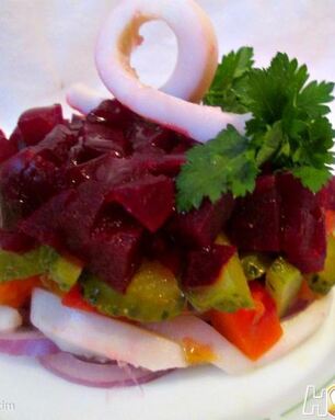 Винегрет с кальмарами