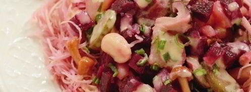 винегрет с капустой, грибами и заправкой без масла. Шаг 2