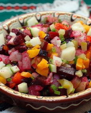 Винегрет с огурцами