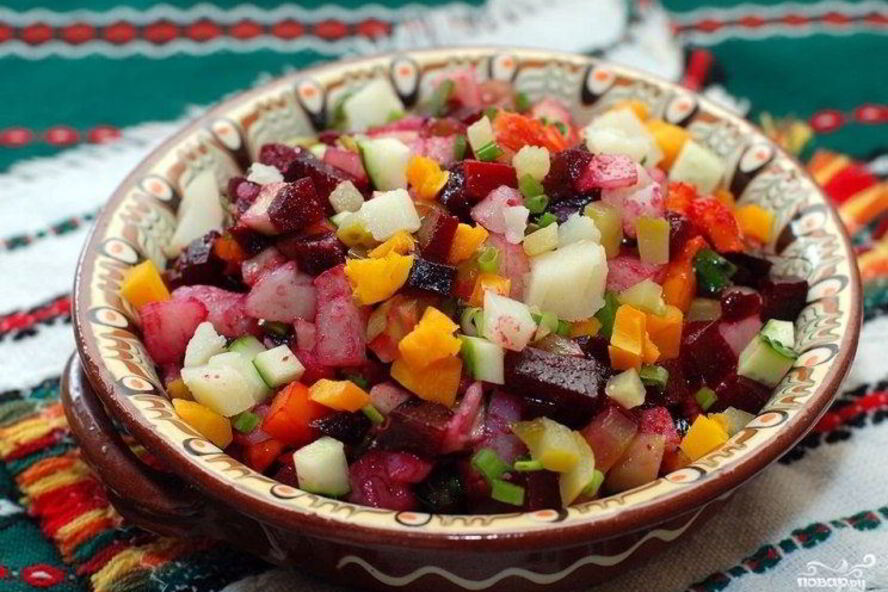 Рецепт винегрета с огурцами