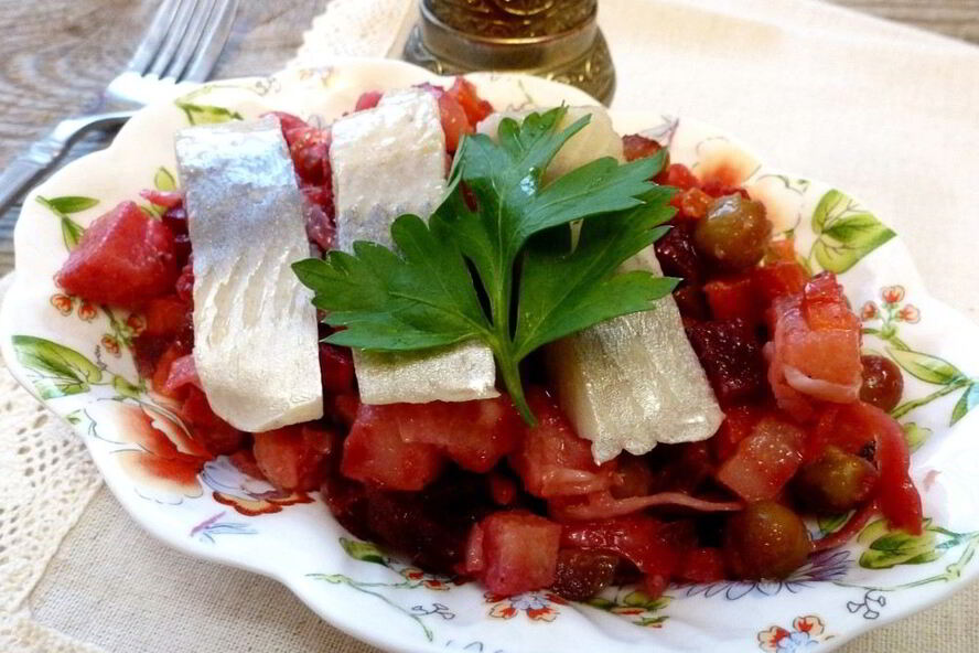 Рецепт винегрета с соленой сельдью