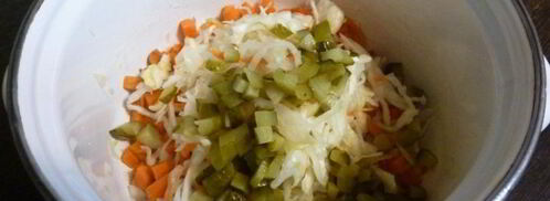 винегрет с соленой сельдью. Шаг 5