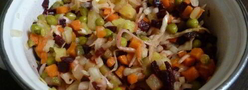 винегрет с соленой сельдью. Шаг 8