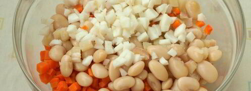 винегрет с яблоками и отварной фасолью. Шаг 5