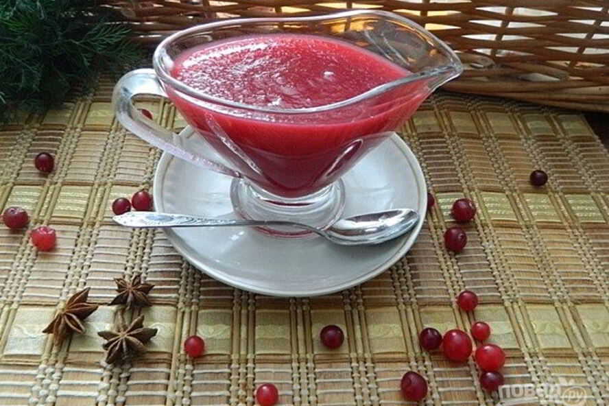 Рецепт клюквенного соуса с яблоком