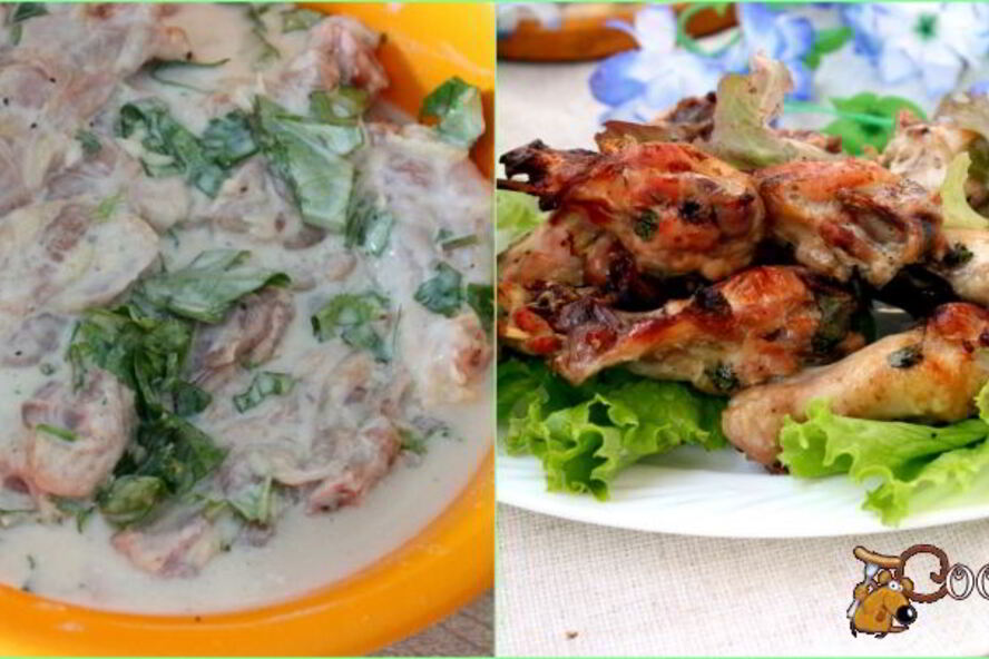 Рецепт маринада для курицы на кефире с чесноком и травами