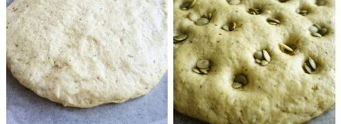 фокачча с соусом песто и тыквенными семечками. Шаг 6